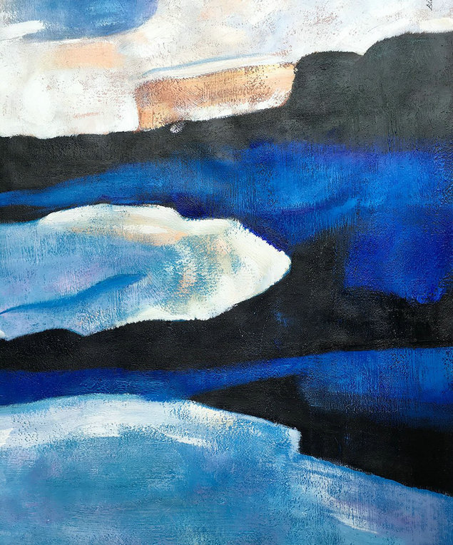 Original Artwork Extra Large Abstract Painting,Oversized Blue Contemporary Painting On Canvas,Personalized Canvas Art,Blue,Black,White,Sky Blue.etc